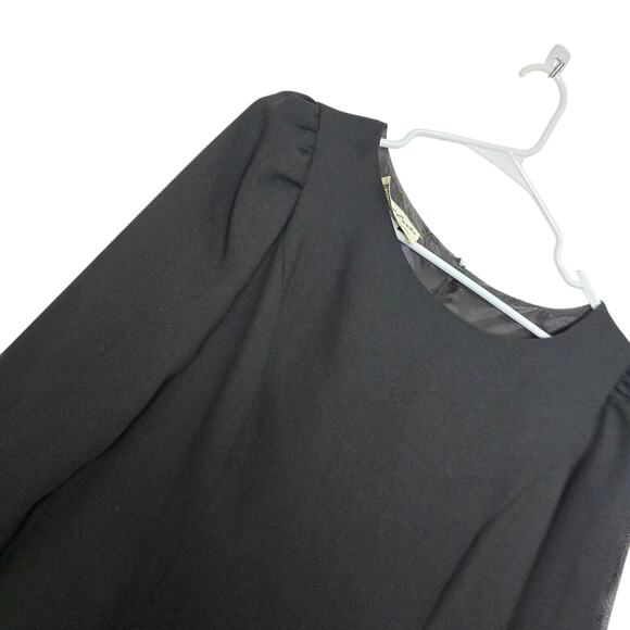 Vintage Victor Costa Neiman Marcus Black Ruffle Hem Cocktail Dress 8 - Picture 2 of 11